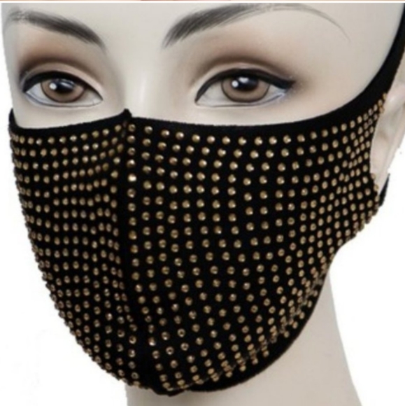 New! 4 Pack Rhinestone Fashion Face Masks - Picture 6 of 10